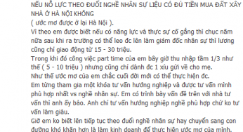 Nếu nỗ lực theo đuổi nghề Nhân sự, liệu có đủ tiền mua đất xây nhà ở Hà Nội không ?