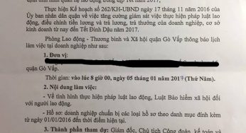 Hồ sơ cần chuẩn bị để tiếp thanh tra Quận báo cáo tình hình thực hiện luật lao động và BHXH