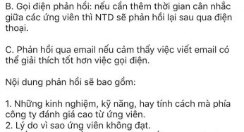 Chúng ta có nên góp ý cho ứng viên về lý do từ chối ?