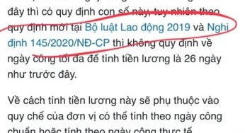 Ngày công chuẩn để tính lương theo luật lao động 2019 và các nghị định liên quan